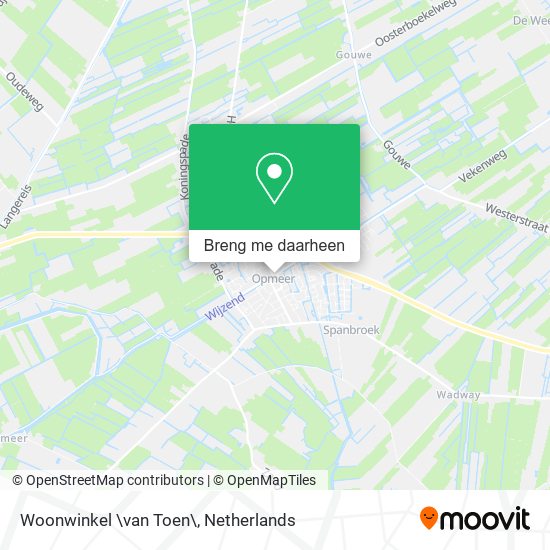 Woonwinkel \van Toen\ kaart