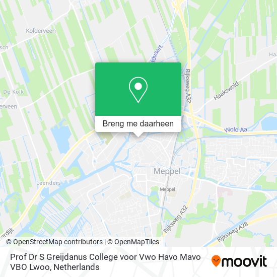 Prof Dr S Greijdanus College voor Vwo Havo Mavo VBO Lwoo kaart