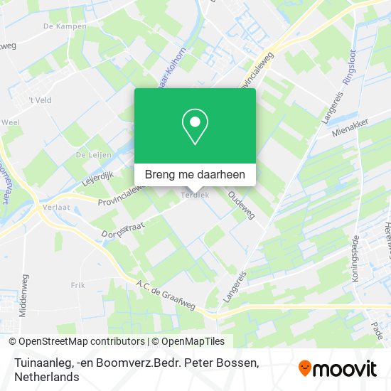 Tuinaanleg, -en Boomverz.Bedr. Peter Bossen kaart