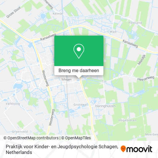 Praktijk voor Kinder- en Jeugdpsychologie Schagen kaart