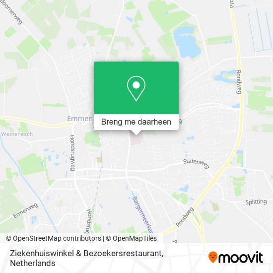 Ziekenhuiswinkel & Bezoekersrestaurant kaart