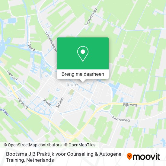 Bootsma J B Praktijk voor Counselling & Autogene Training kaart