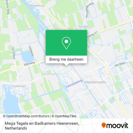 Mega Tegels en Badkamers Heerenveen kaart