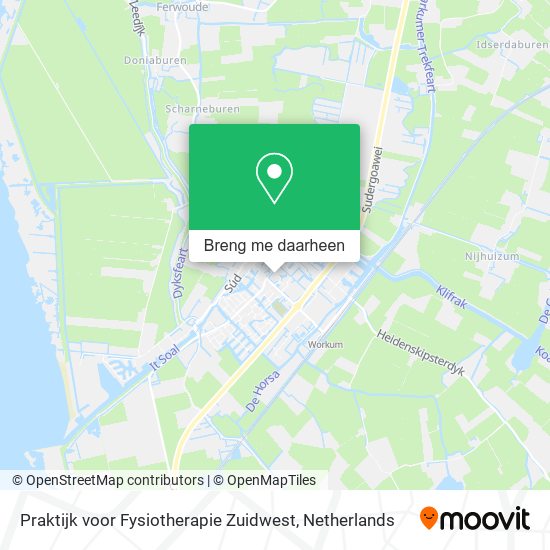 Praktijk voor Fysiotherapie Zuidwest kaart