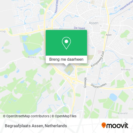 Begraafplaats Assen kaart