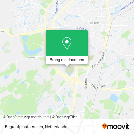 Begraafplaats Assen kaart