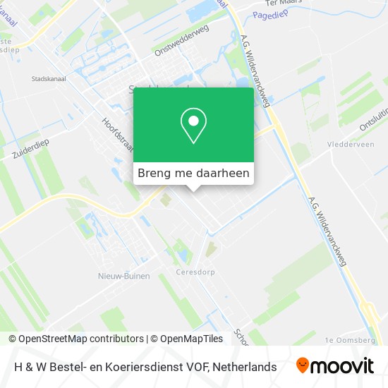 H & W Bestel- en Koeriersdienst VOF kaart