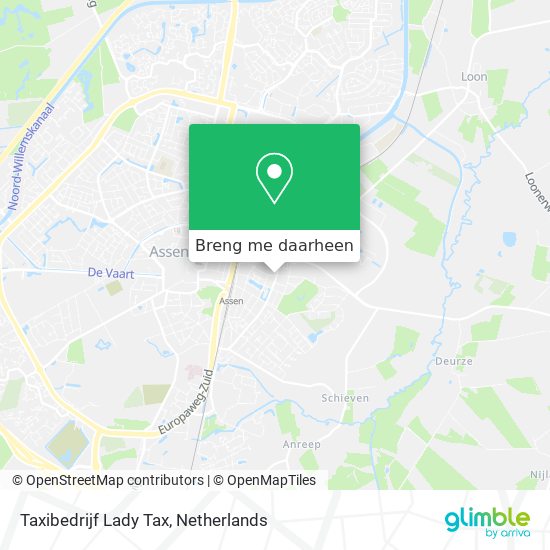 Taxibedrijf Lady Tax kaart