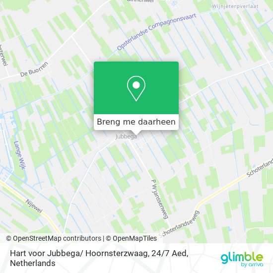 Hart voor Jubbega/ Hoornsterzwaag, 24 / 7 Aed kaart