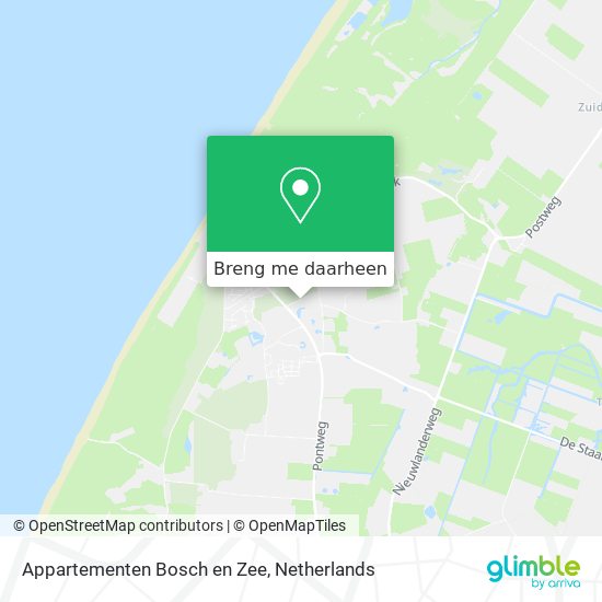 Appartementen Bosch en Zee kaart