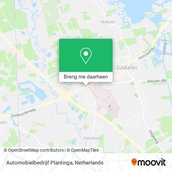 Automobielbedrijf Plantinga kaart