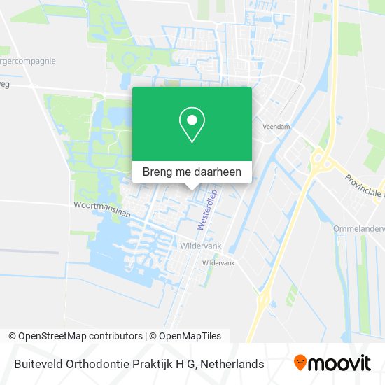 Buiteveld Orthodontie Praktijk H G kaart