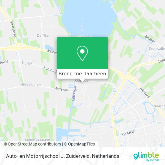 Auto- en Motorrijschool J. Zuiderveld kaart