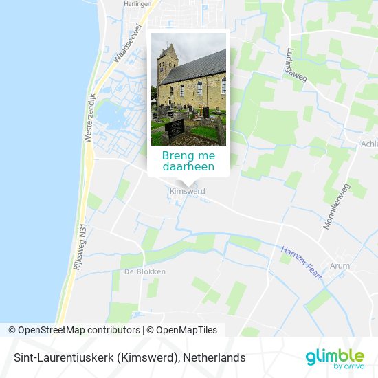 Sint-Laurentiuskerk (Kimswerd) kaart