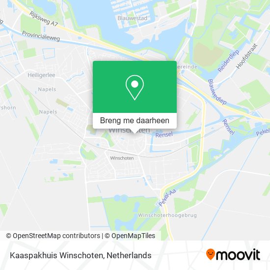 Kaaspakhuis Winschoten kaart