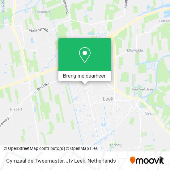 Gymzaal de Tweemaster, Jtv Leek kaart