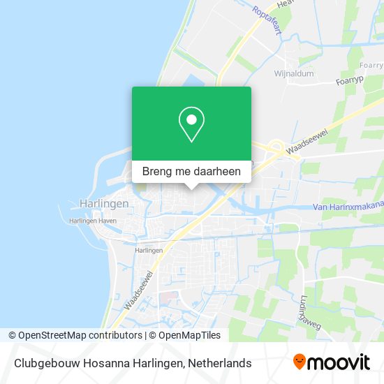 Clubgebouw Hosanna Harlingen kaart