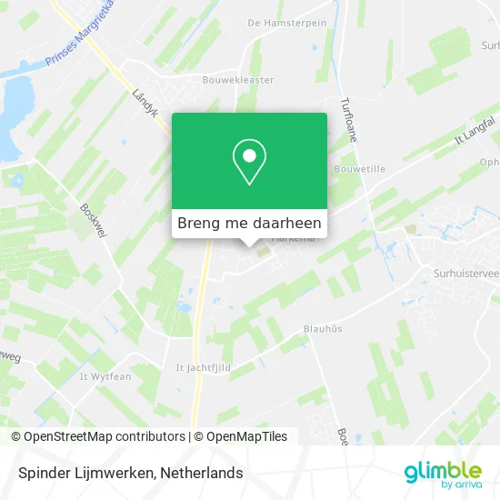 Spinder Lijmwerken kaart