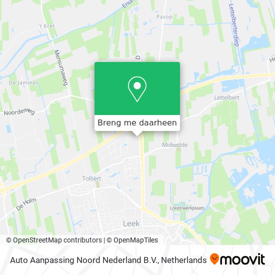 Auto Aanpassing Noord Nederland B.V. kaart