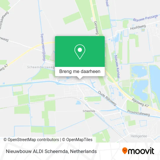 Nieuwbouw ALDI Scheemda kaart