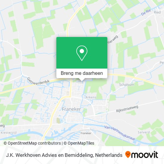 J.K. Werkhoven Advies en Bemiddeling kaart