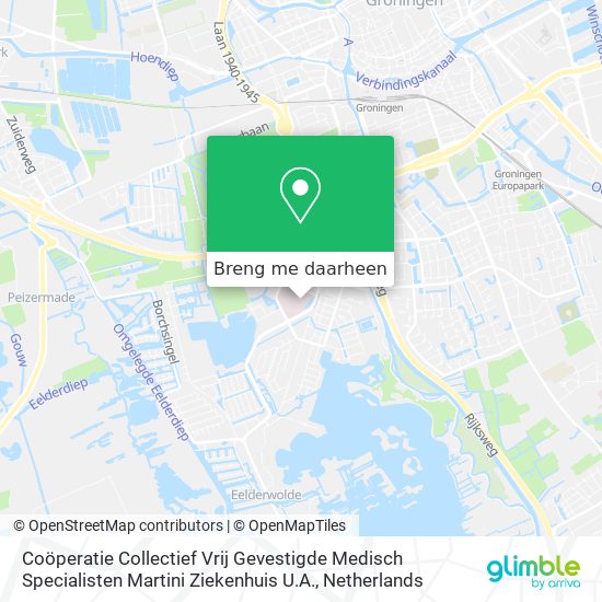 Coöperatie Collectief Vrij Gevestigde Medisch Specialisten Martini Ziekenhuis U.A. kaart