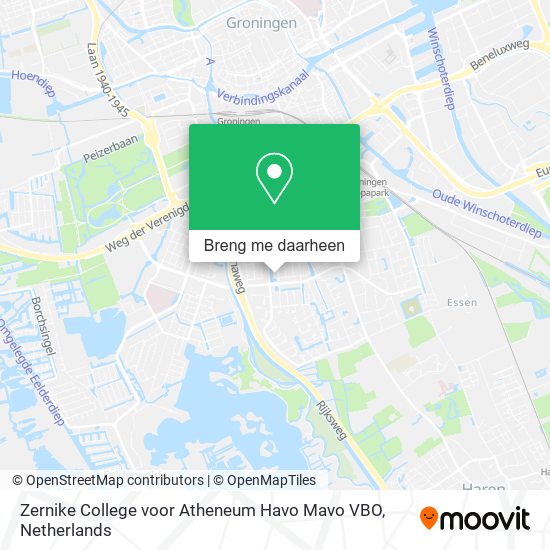 Zernike College voor Atheneum Havo Mavo VBO kaart