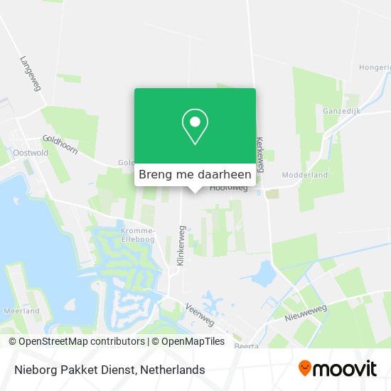 Nieborg Pakket Dienst kaart