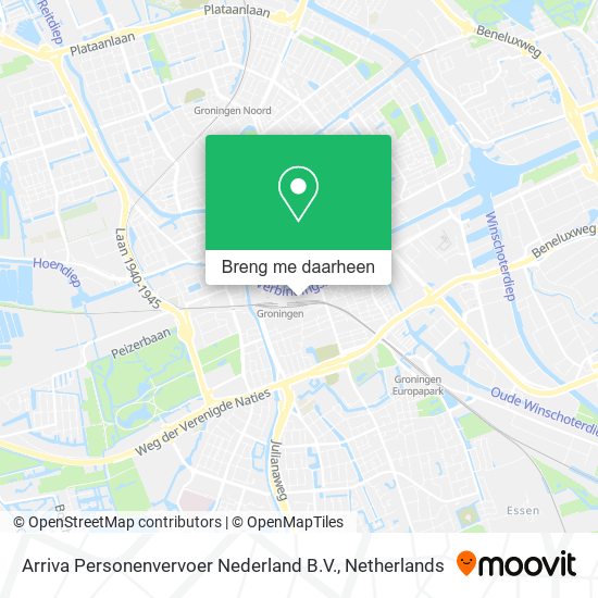 Arriva Personenvervoer Nederland B.V. kaart