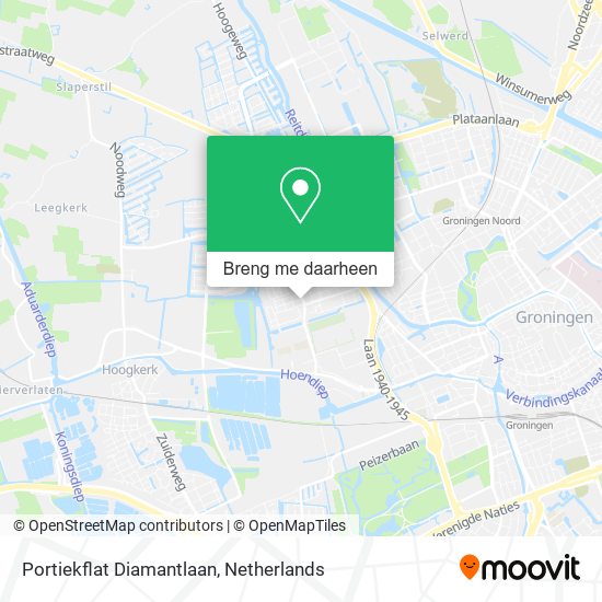 Portiekflat Diamantlaan kaart