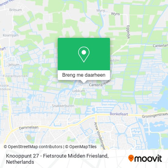 Knooppunt 27 - Fietsroute Midden Friesland kaart