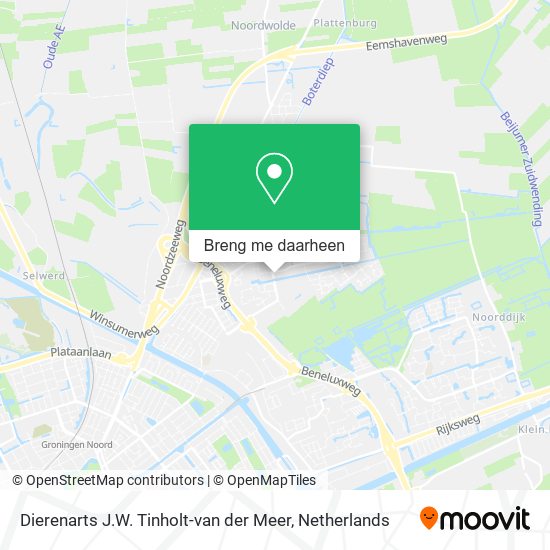 Dierenarts J.W. Tinholt-van der Meer kaart
