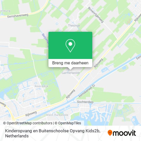 Kinderopvang en Buitenschoolse Opvang Kids2b kaart