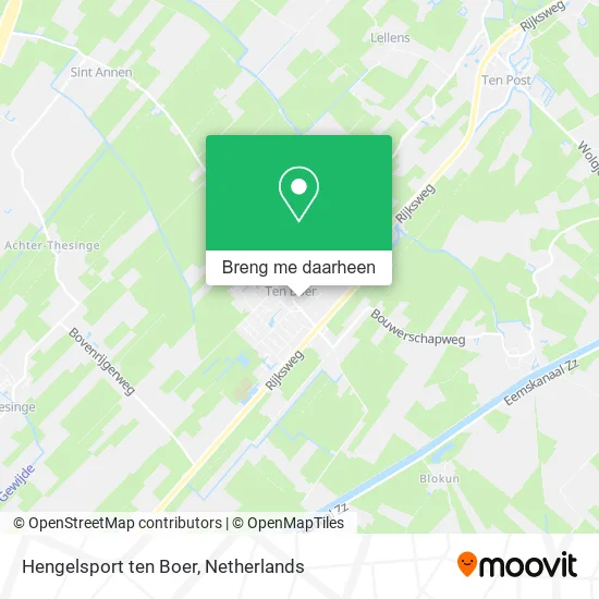Hengelsport ten Boer kaart