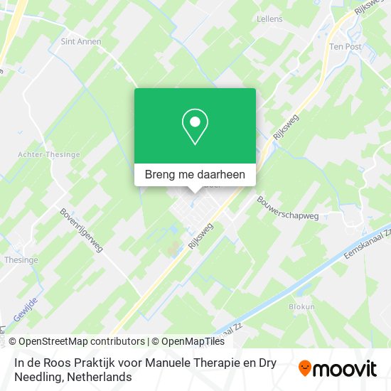 In de Roos Praktijk voor Manuele Therapie en Dry Needling kaart