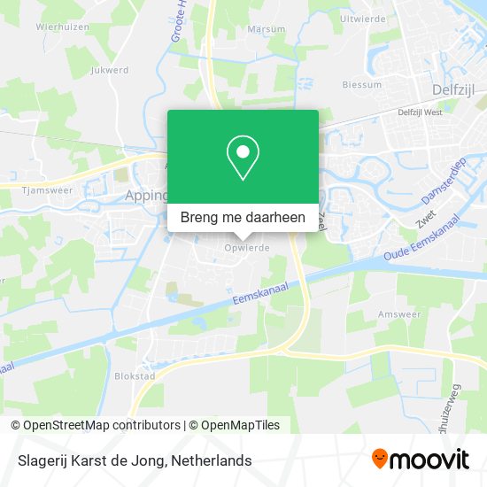 Slagerij Karst de Jong kaart