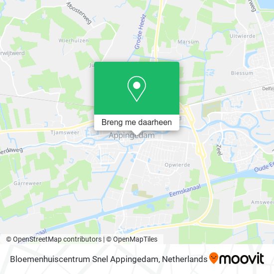 Bloemenhuiscentrum Snel Appingedam kaart