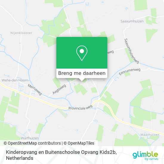 Kinderopvang en Buitenschoolse Opvang Kids2b kaart