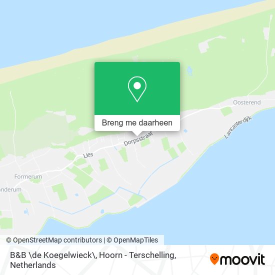 B&B \de Koegelwieck\, Hoorn - Terschelling kaart