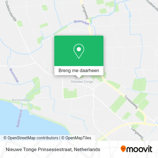 Nieuwe Tonge Prinsessestraat kaart