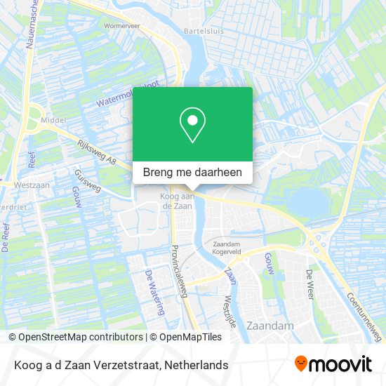 Koog a d Zaan Verzetstraat kaart