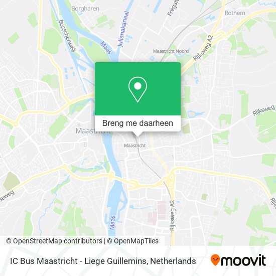 IC Bus Maastricht - Liege Guillemins kaart