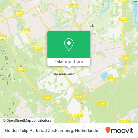 Golden Tulip Parkstad Zuid-Limburg kaart