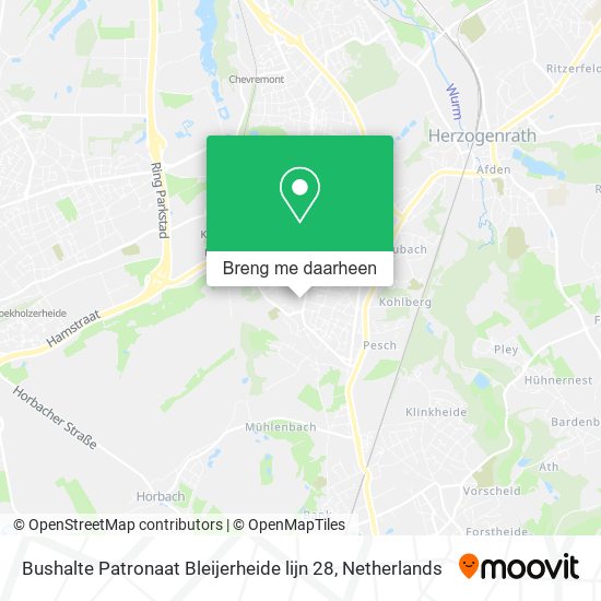Bushalte Patronaat Bleijerheide lijn 28 kaart