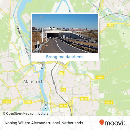 Koning Willem Alexandertunnel kaart