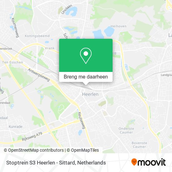 Stoptrein S3 Heerlen - Sittard kaart