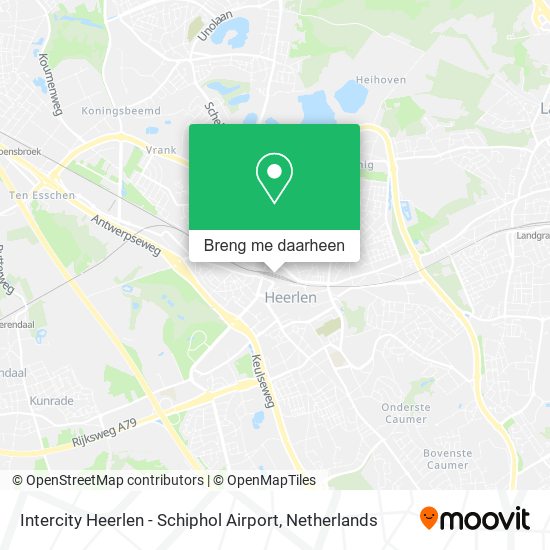 Intercity Heerlen - Schiphol Airport kaart