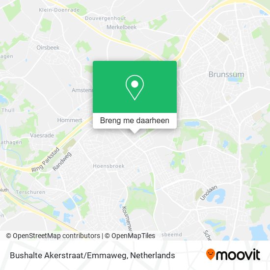 Bushalte Akerstraat/Emmaweg kaart