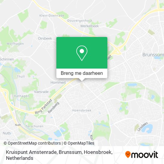 Kruispunt Amstenrade, Brunssum, Hoensbroek kaart