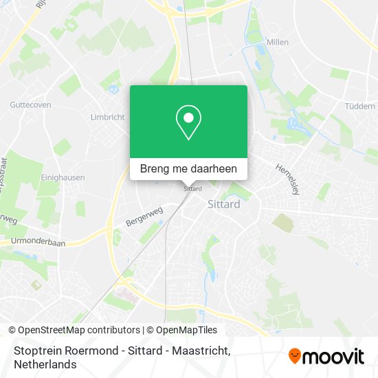 Stoptrein Roermond - Sittard - Maastricht kaart